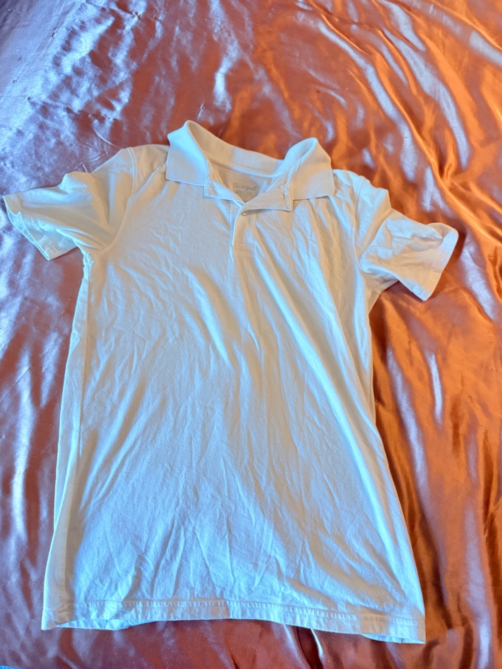 White Crew Neck Tee with Subtle Logo Print